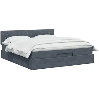 vidaXL Ottoman Bett 160 x 200 cm Dunkelgrau