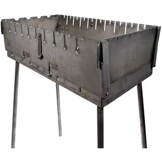 Grill Mangal MAXI Groß– Tragbarer Schaschlik Grillkoffer 3mm Stahl für 10 Spieße