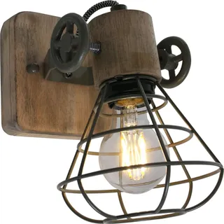 Steinhauer Strahler Guersey 1-flammig Eichenholz/ Grün Matt 14x14cm - Braun