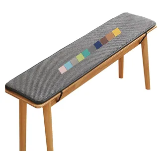 Stuhlkissen Balkon, Rutschfestes Bankkissen Outdoor, Bankauflage, Sitzkissen Auto, Sitzpolster Indoor, Gartenbank Kissen Sitzauflage Bank für Garten Terrasse Schaukel BüRostuhl(Dark Gray e,90x30 cm 35