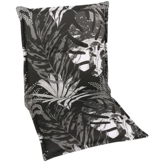 GO-DE Sesselauflage in schwarz/weiß mit Blattmuster, für Niedriglehner