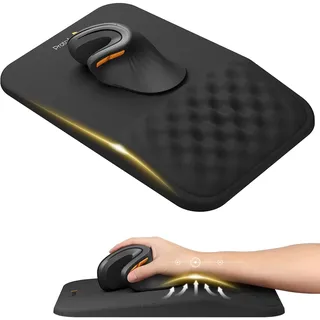 ProtoArc MP50 Ergonomisches Mauspad mit Handgelenkauflage, Memory-Schaum | 8°-Winkel, Lycra-Oberfläche, rutschfeste PU-Basis, 30 × 20 × 4 cm, komfortable Nutzung, für Computer, Laptop, Büro, Schwarz