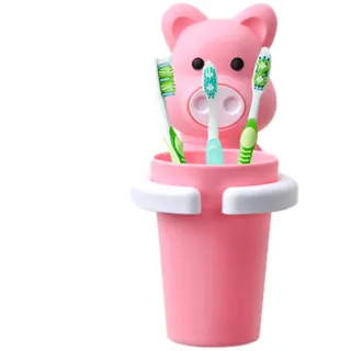 Zahnbürstenhalter Kinder, Niedlicher Zahnputzbecher Und Zahnbürstenhalter Wand Mit Saugnapf Für Kinder, Wasserdicht Zahnputzbecher Mit Tasse Halterung, Cartoon Zahnbürstenbecherhalter Für Badezimmer