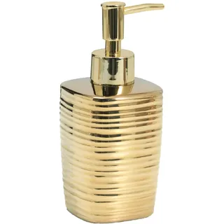 Gedy Kelly Seifenspender, Keramik, Gold, 7,2 x 7,2 x 16,3 cm, Fassungsvermögen 240 ml