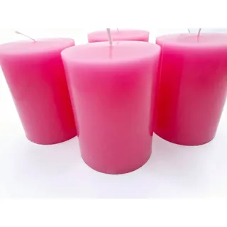 meytrade Adventskerze Kerzen 4er Set Farbe wählbar blau, rot, lavendel, türkis, rosa, sand (4 Stück), ca. 33 Std. Brenndauer rosa