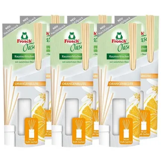 FROSCH Raumduft Frosch Oase Orangenblüte Nachfüller 90ml - mit natürlichen Ölen (6er P