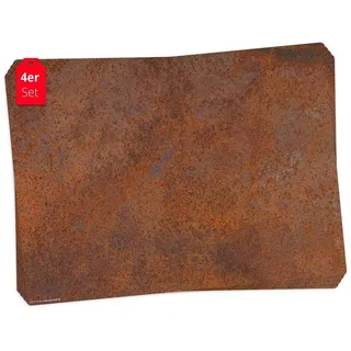 Tischsetmacher Tischsets | Platzsets abwaschbar – Stahlplatte Rost Optik – aus Premium Vinyl (Kunststoff – BPA-frei) - 4 Stück - 44 x 32 cm - rutschfeste Tischdekoration