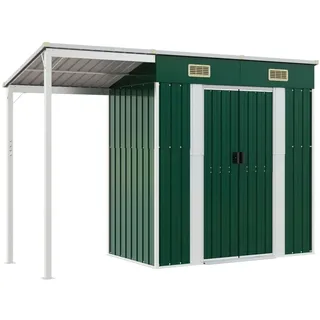 vidaXL Gartenhaus mit Schleppdach 2,77 x 1,11 m Grün