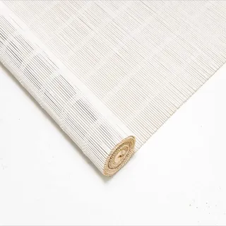 Sh000ad Weiß Bambus-Rollo Raffrollo,45% Verdunkelungsrollo,Jalousien aus Holz,Sonnenschutz und Privatsphäre,Atmungsaktives Vorhänge Für Fenster/Türen/Terrassen,Anpassbar (W 45 x H 90cm)