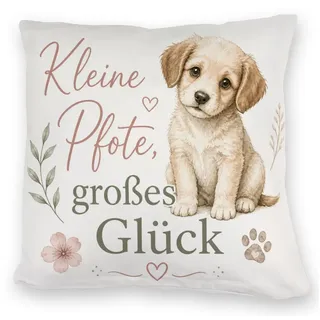 speecheese Dekokissen Kuschelkissen Kleine Pfote Sofakissen mit Welpenmotiv Spruch: grosses