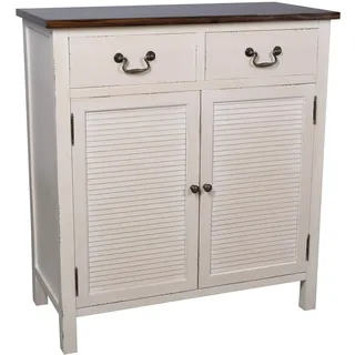 Kommode Anrichte Sideboard Holz creme weiß  Vintage Look Schrank Retro Shabby