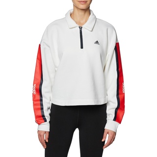 Adidas Womens Sweatshirt (Long Sleeve) W Bluv Q4 SWT G, White/Legend Ink/Vivid Red, HL2109, L