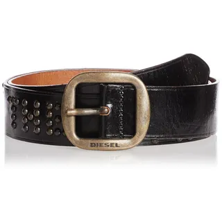 Diesel Brave Cintura Belt Gürtel Herren Echtleder (Schwarz, 90 cm) - 90