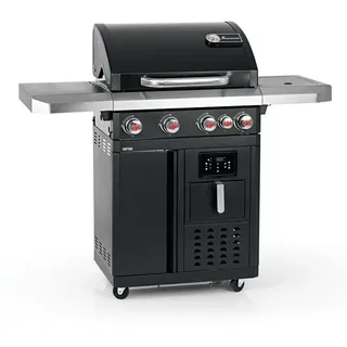 Gasgrill Fryton 4.1 cooK Landmann 4 Brenner schwarz inkl. Ablage, Deckelthermometer, Fettauffangschale, Grillrost, Hitzebeständiger Griff, Seitent... - Schwarz