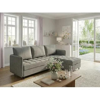 dorel home Ecksofa Chenille L-Form 2-Sitzer Grau