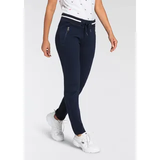 Jogger Pants KANGAROOS Gr. 34, N-Gr, blau (marine) Damen Hosen Joggpants Track Pants mit Piquee Struktur und Streifen - NEUE-KOLLEKTION