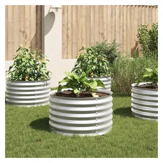 vidaXL Garten-Hochbeet verzinkter Stahl 80 x 80 x 44 cm Silber