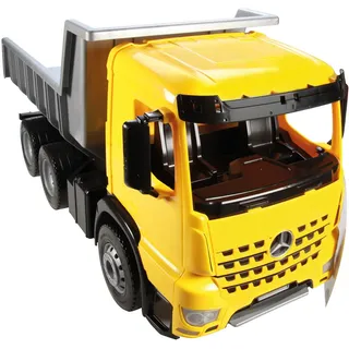 Lena 02065 - Starke Riesen Muldenkipper Mercedes Benz Arocs, ca. 67 cm, großer Kipper mit 3 Achsen und verriegelbarer Kippmulde, robustes Baustellen Spielfahrzeug Kipplaster für Kinder ab 3 Jahre