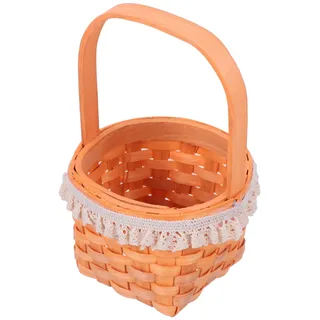 Ciieeo Mini-obstkorb aus Holz Tragbarer Flechtkorb als Foto-Requisite Handlicher Korb für Früchte und Dekoration