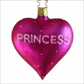 INGE-GLAS® Christbaumschmuck INGE-GLAS® Weihnachts-Hänger Herz PRINCESS (1-tlg) rosa