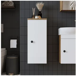 Roomart Badmöbel-Set PUNTO SET, 3-teilig – Soft-Close, Waschbecken & Seitenschrank, (Komplett-Set, Badmöbelset Unterschrank mit Waschbecken Badezimmer Möbel Gäste WC), Soft-Close, Seitenschrank, Spiegelschrank, Waschbecken braun