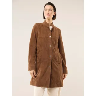 Walbusch Damen Ziegenvelours Ledermantel Braun