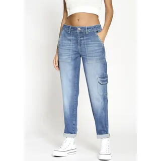 Relax-fit-Jeans GANG "94GERDA WORKER" Gr. 28, N-Gr, blau (medwaterline) Damen Jeans Weite