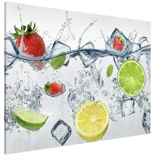 Bilderdepot24 Magnettafel Küche weiss Frucht Cocktail, (1-tlg., Magnetboard Pinnwand für die Wand - metallische Tafel für Magnete), Magnetwand groß mit Motiv modern Memoboard magnetisch Querformat weiß 40 cm x 30 cm