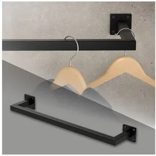ML-Design Wandgarderobe Kleiderstange Rechteck Schwarz