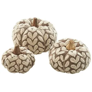 Kobolo Dekokürbis Kürbis aus Textil Set aus 3 Größen beige