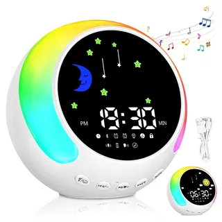 Wecker Kinder-Schlaftrainer, Kinder Wecker, Kinder Lichtwecker, Schlaftrainer Kinder Mit Nachtlicht, Kinderwecker Mit Nachtlicht, Geschenke Für Mädchen Jungen, Digitaler Wecker Kinder, Snooze-Funktion
