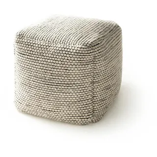 benuta pure Pouf 45 x 45 x 45 cm Beige