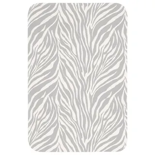 OnlyWow Badematte Zebra - Motiv - Grau, Höhe 10 mm, Polyester, Rechteckig, Badezimmerteppich, Badteppich, Rutschfest, Duschvorleger, Duschmatte grau Rechteckig | 60 cm x 90 cm x 10 mm