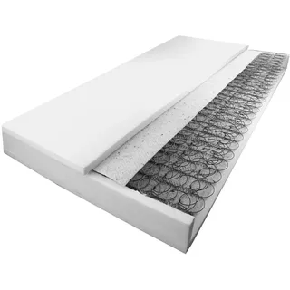 AM Qualitätsmatratzen Bonellfederkernmatratze, Weiß, Textil, Uni, Füllung: Schaumstoff, Rechteckig, 100x200 cm, Oeko-Tex® Standard 100, Bezug rundum abnehmbar, Schlafzimmer, Matratzen Shop, Matratzen