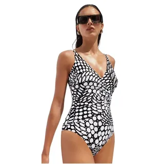 Nuria Ferrer Badeanzug Damen Einteiler Extravagant (1-St) Modisches Design schwarz 36C