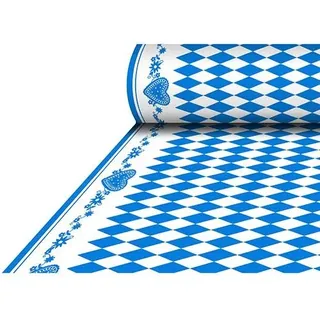 Unbekannt 25 m x 1,18 m Tischdecke, stoffähnlich, Airlaid Bayrisch Blau lackiert Tischdecke Raute Oktoberfest
