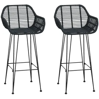 vidaXL Barstuhl 2 pcs 55 x 52 x 105 cm Schwarz