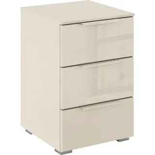 rauch Nachtkommode Nachttisch Nachtkonsole MONTCLAR Frontauswahl Dekor/Hochglanz/Glas (Breite 40 cm / Höhe 61 cm, inkl. Soft-Close-Funktion), mit 3 geräumigen Schubladen, viele Griffvarianten MADE IN GERMANY beige