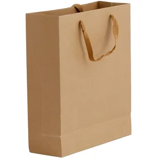10 Stück Verdickte Papiertüten mit Henkel Geschenktüten Papiertragetaschen Geschenktaschen Kraftpapier Tüten Geschenktüten für Lebensmittel Backen Merchandise Boutique Einzelhandel Braun 28*10*33cm