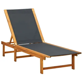 vidaXL Sonnenliege 200 x 66 x 34 cm schwarz