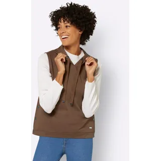 Kapuzenshirt CASUAL LOOKS "Pullunder" Gr. 52, braun Damen Shirts Jersey