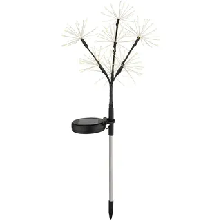 GLOBO Solarleuchte Edelstahl H 60 cm 1er Set schwarz klar