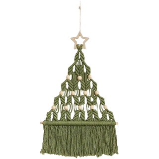 Makramee-Weihnachtsbaum-Set | Weihnachtsbasteleien für Erwachsene | Einzigartiges Weihnachtsbaum-DIY-Kit | Boho-Bastelornamente mit Aufhängeseil | Makramee-Kordel-Set zum Aufhängen an der Wand