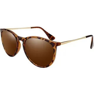 Sonnenbrille Damen Polarisiert Retro Rund UV400 Schutz