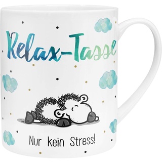Sheepworld XL-Tasse Motiv "Relax" | Große Tasse aus Porzellan, XL Jumbo-Tasse, 60 cl, Tasse mit Spruch | Geschenk, Freund, Freundin | 45755