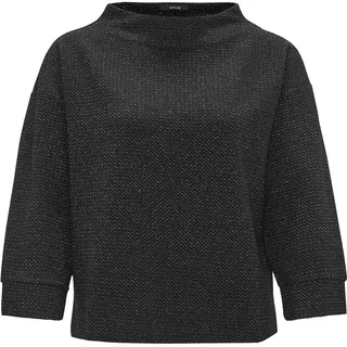 OPUS Damen Sweatshirt | Sweater GESCHE Boxy Fit mit Glitzer Details Black, 40 - 40