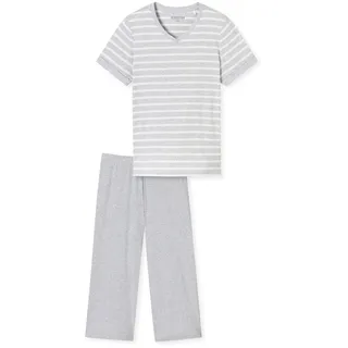 Schiesser 3/4-Pyjama - Damen - Gr. 36 - grau/gestreift