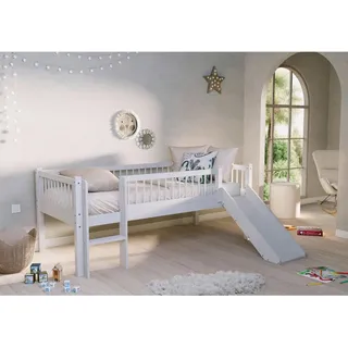 Vipack Spielbett Forrest 90 x 200 cm Buche massiv weiß lackiert
