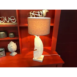 Exner Lampe Tischlampe Clarté Landhausstil Wohnzimmerlampe Polyresin/Leinen Neu!