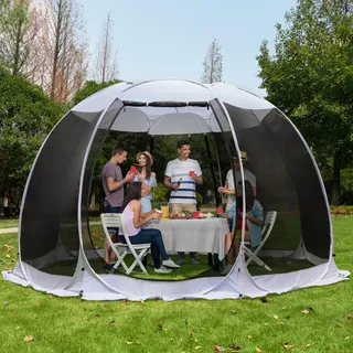 Pop-Up-Zelt von Alvantor, Baldachin für 8-10 Personen, Sichtschutzzelt mit Moskitonetz für Camping, Moskitoschutz für den Außenbereich, Pop-Up-Pavillon für Terrasse, Garten, Hinterhof, ca. 3,7 x 3,7